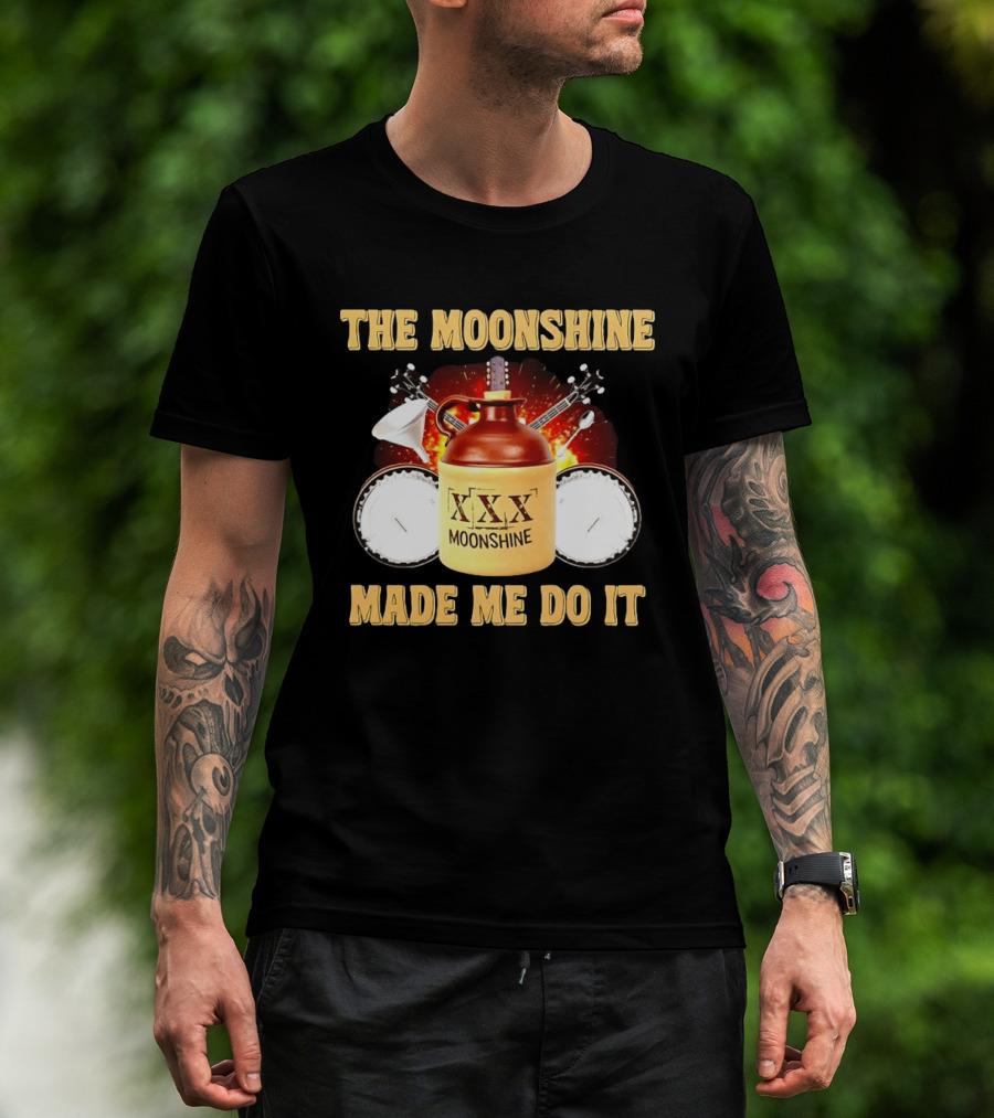 The Moonshine Made Me Do It Jug And Instruments T-Shirt