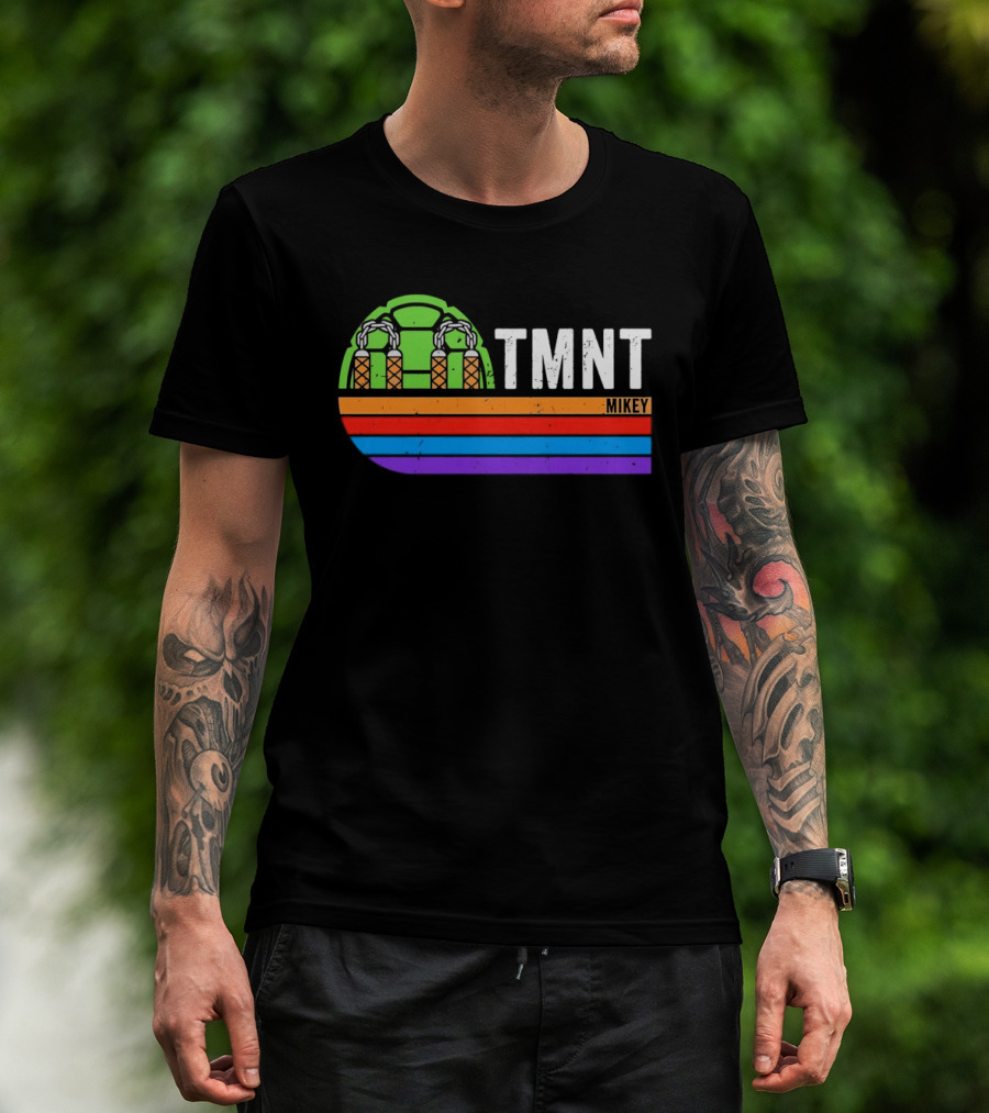 TMNT Michelangelo Mikey Retro Style Ninja Turtle T-Shirt