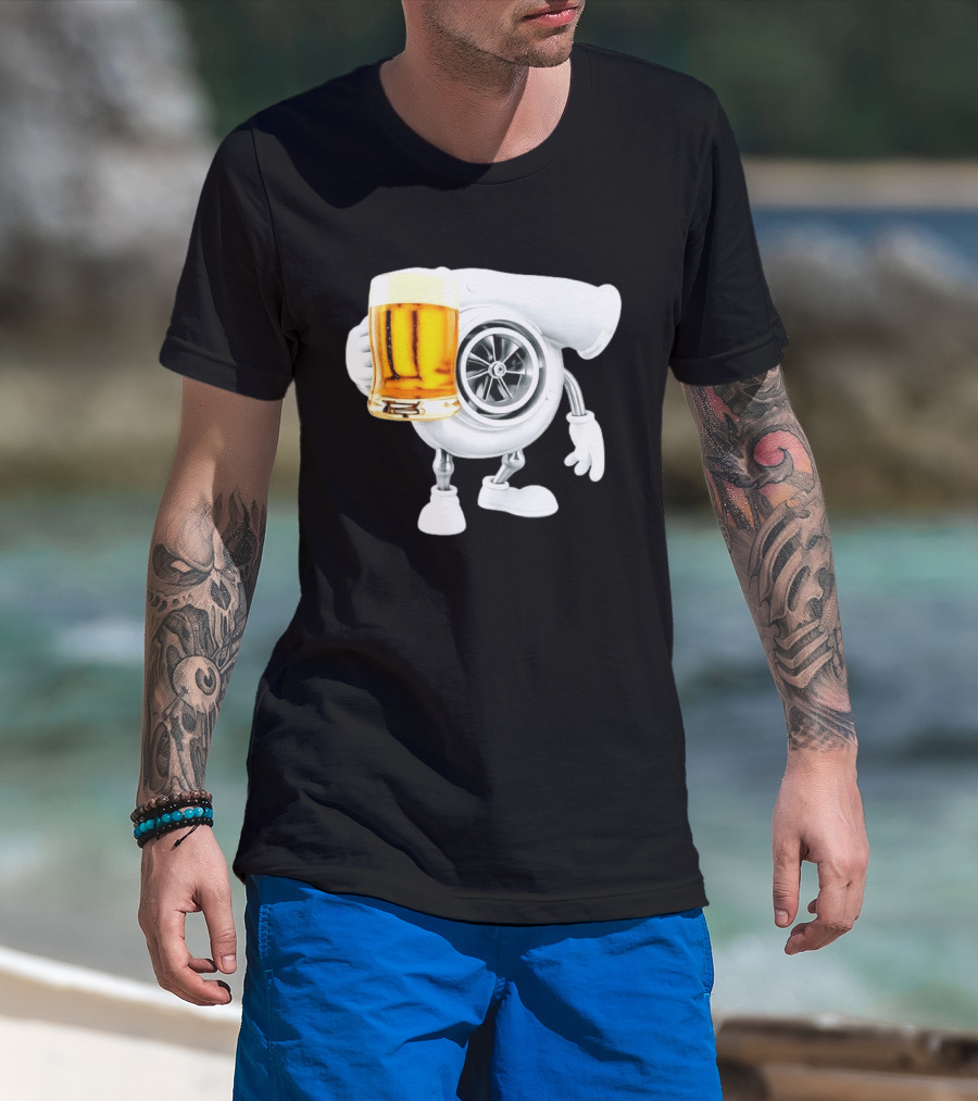 Turbocharger Holding Beer Meme T-Shirt