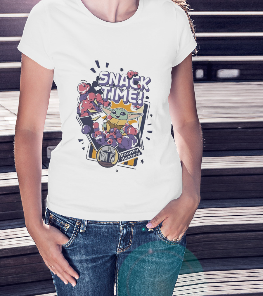 Snack Time Baby Yoda Star Wars Bounty Hunters T-Shirt