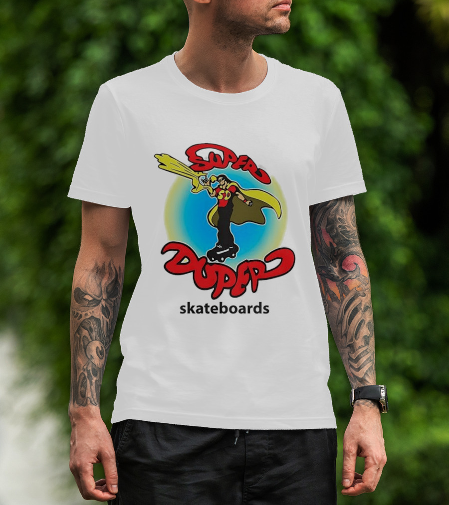 Super Duper Skateboards Comic Hero SD Cape And Lightning T-Shirt
