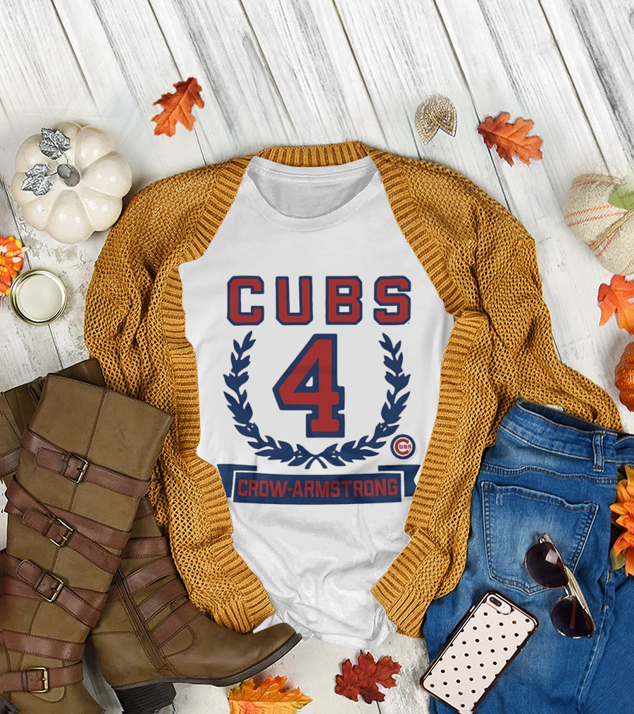 Cubs 4 Crow Armstrong Rookie Wreath T-Shirt