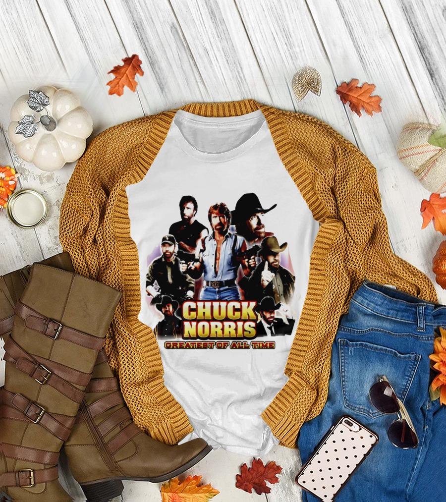 Chuck Norris Greatest of All Time Retro Collage T-Shirt