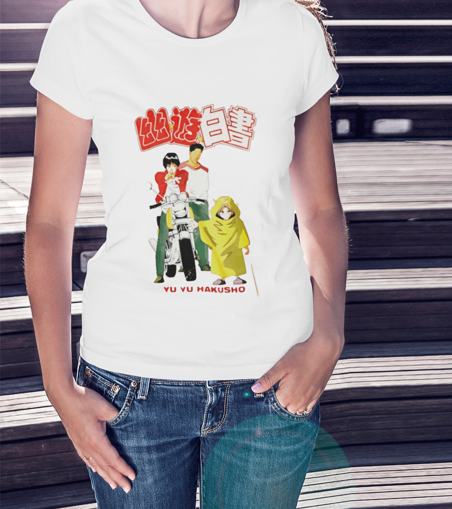 Ron Funches Loot Howard Yu Yu Hakusho Anime 90s Nostalgia Yusuke Kuwabara Hiei Kurama Motocross T-Shirt