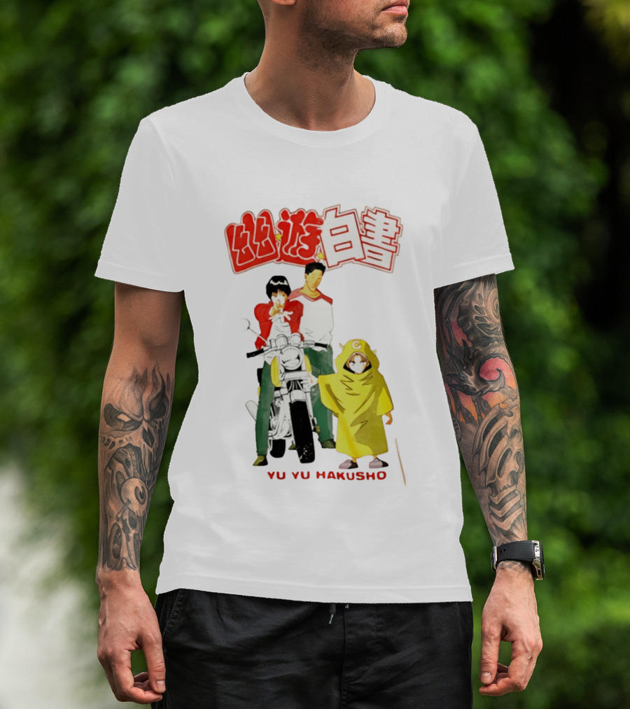 Ron Funches Loot Howard Yu Yu Hakusho Anime 90s Nostalgia Yusuke Kuwabara Hiei Kurama Motocross T-Shirt