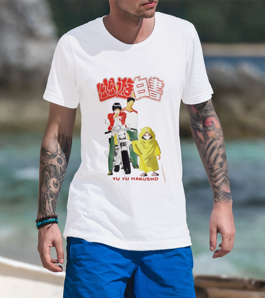 Ron Funches Loot Howard Yu Yu Hakusho Anime 90s Nostalgia Yusuke Kuwabara Hiei Kurama Motocross T-Shirt