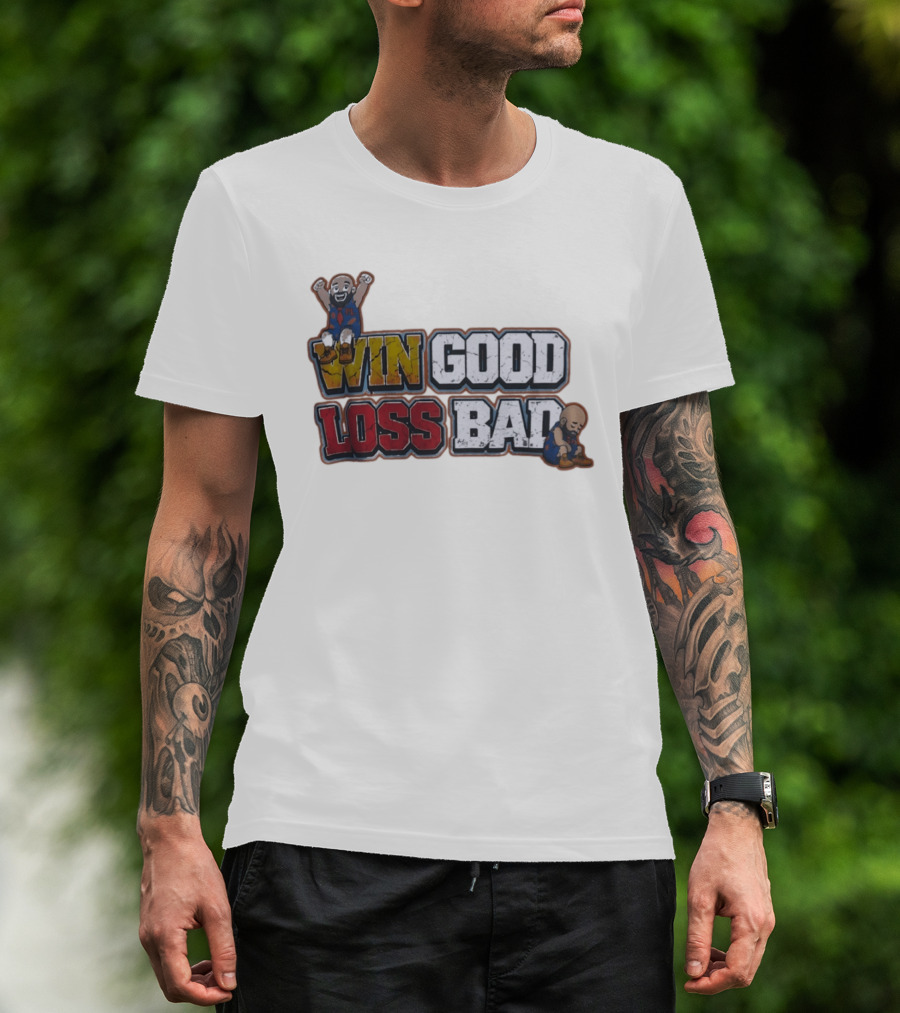 Win Good Loss Bad Basketball Cartoon Characters Sitting And Crying T-Shirt