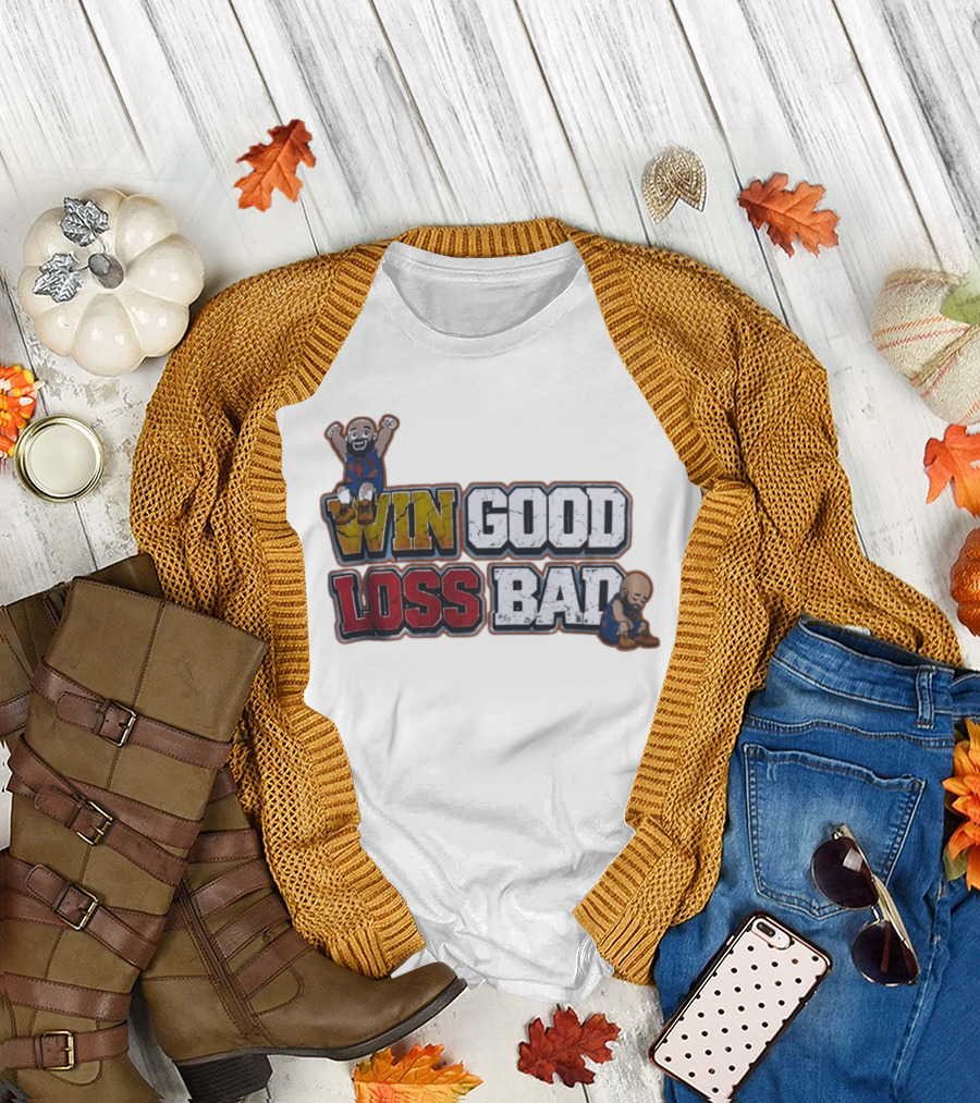 Win Good Loss Bad Basketball Cartoon Characters Sitting and Crying T-Shirt