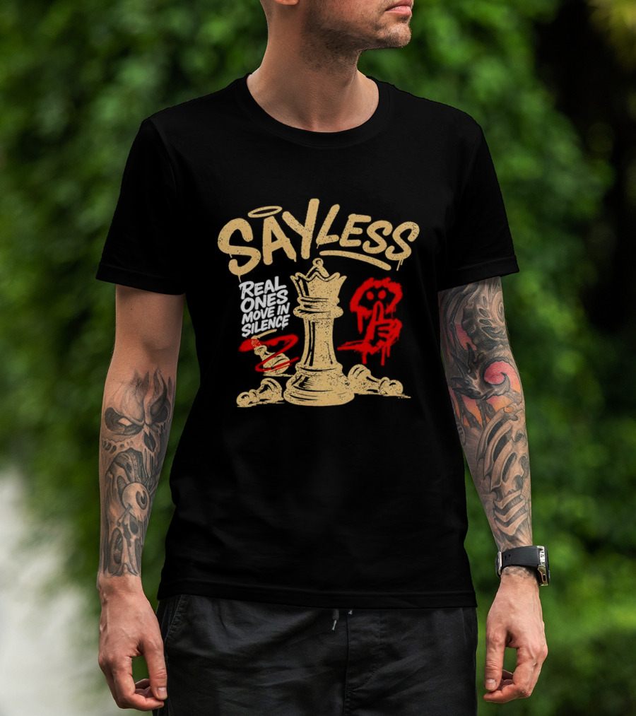 Say Less Real Ones Move In Silence Chess Piece And Red High Heels T-Shirt