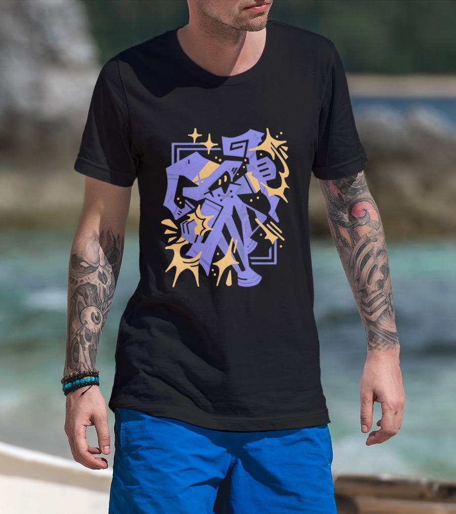 Final Fantasy Flare Abstract Geometric Graphic Explosion T-Shirt