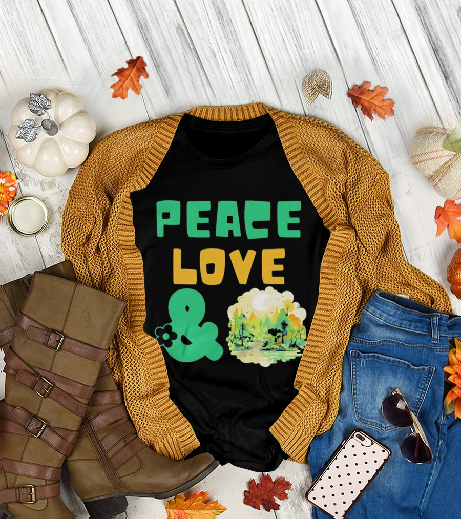 Peace Love and Nature Scenic Forest Scene T-Shirt
