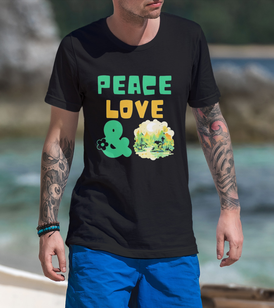 Peace Love And Nature Scenic Forest Scene T-Shirt
