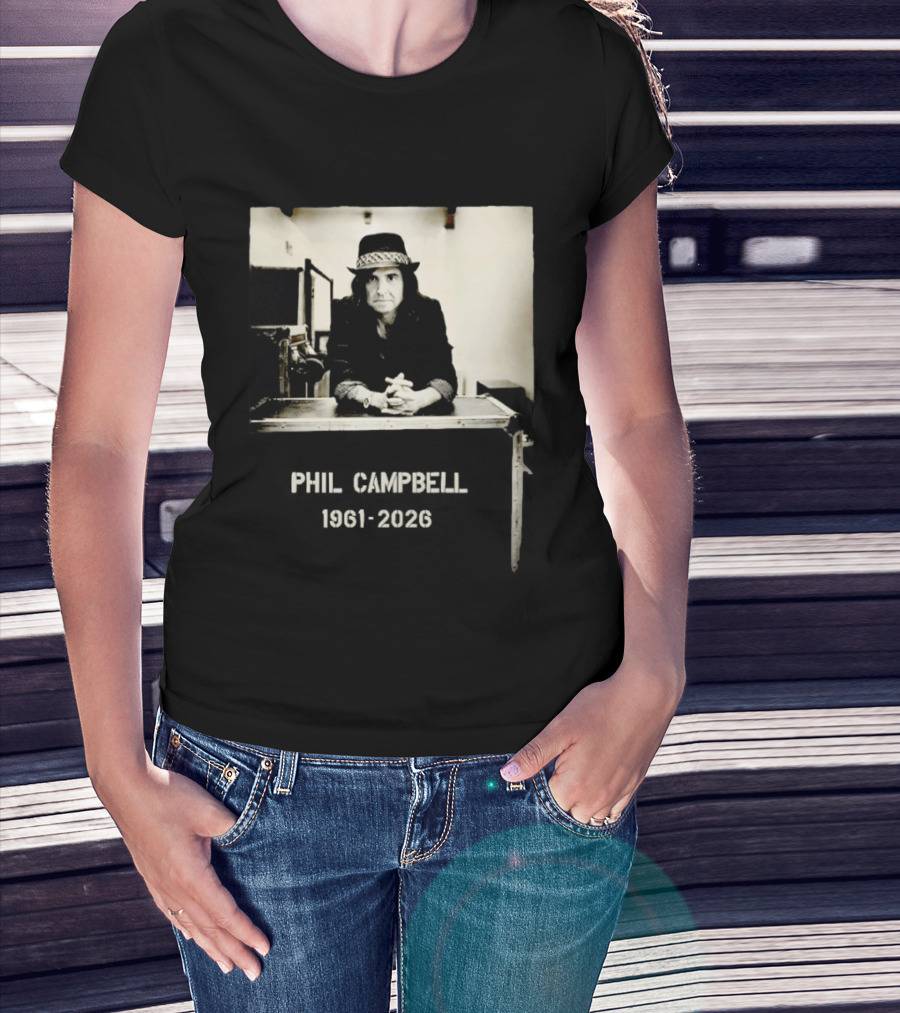 Phil Campbell 1961 2026 Retro Style Musician Hat Fashion T-Shirt