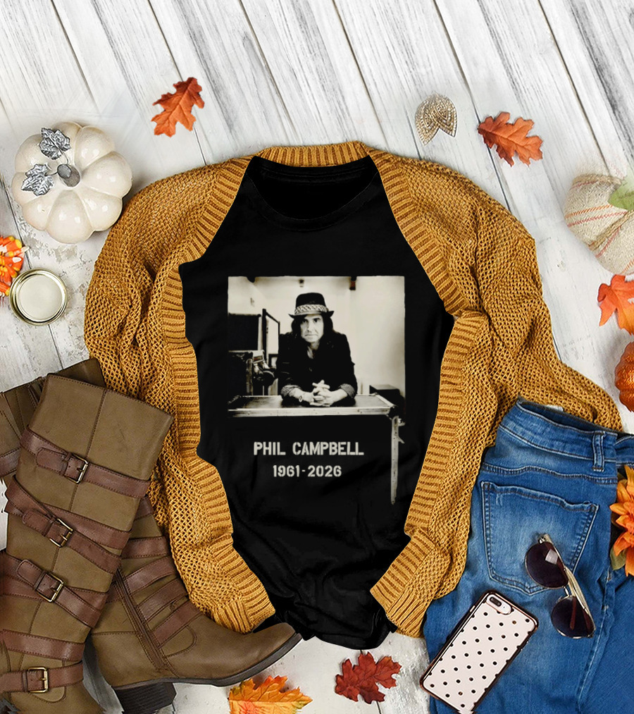 Phil Campbell 1961 2026 Retro Style Musician Hat Fashion T-Shirt