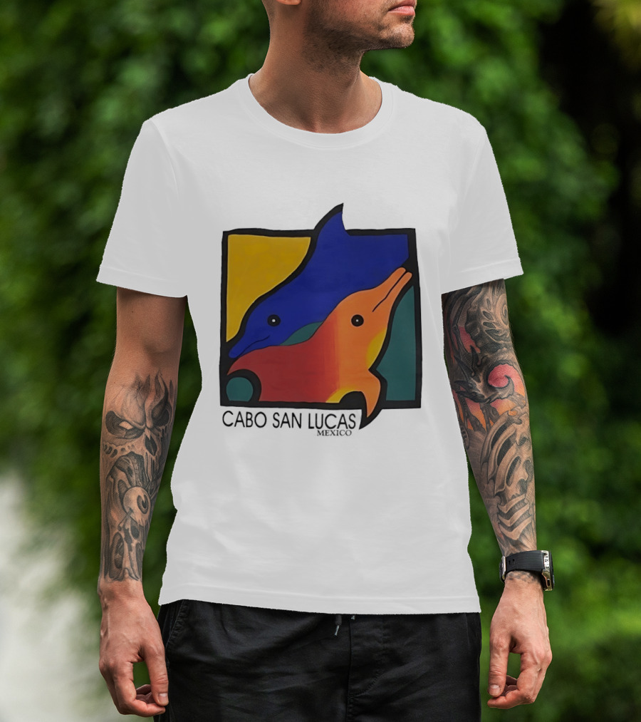 Cabo San Lucas Dolphin Colorful Art Mexico T-Shirt
