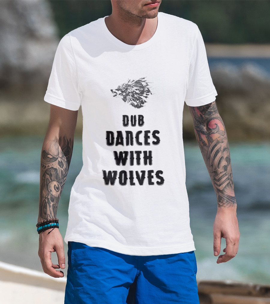 Dub Dances With Wolves Wolf Head Sketch T-Shirt