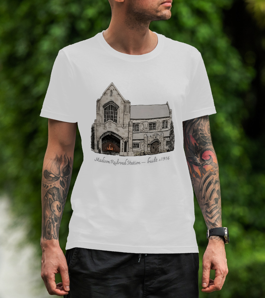 Madison Railroad Station Built 1916 Classic Architecture T-Shirt