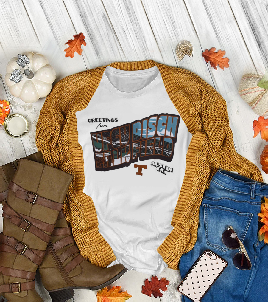 Greetings from UFCU Disch Falk Field Austin TX Stadium Scene T-Shirt
