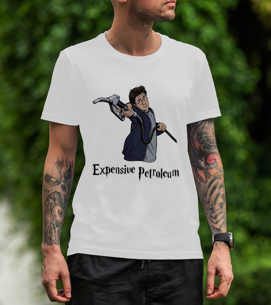 Expensive Petroleum Man Holding Gas Pump Nozzle T-Shirt