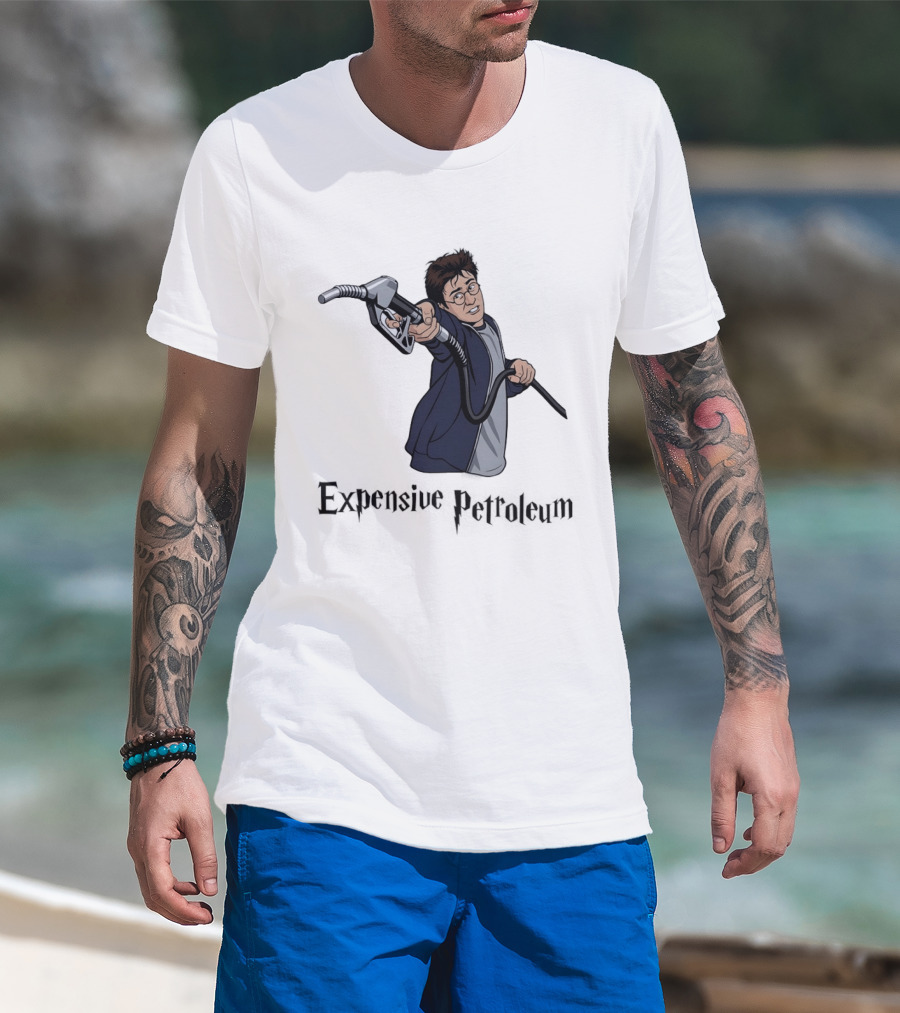 Expensive Petroleum Man Holding Gas Pump Nozzle T-Shirt