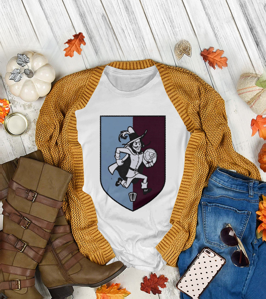 The Villan Football Mascot with Ball and Shield T-Shirt