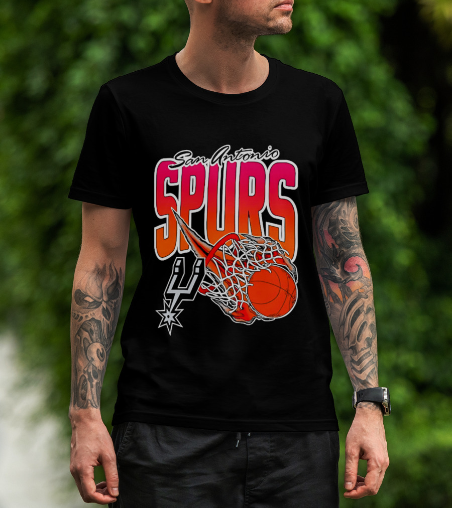 San Antonio Spurs Basketball 2026 Fireball Net T-Shirt