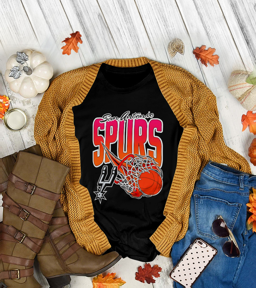 San Antonio Spurs Basketball 2026 Fireball Net T-Shirt