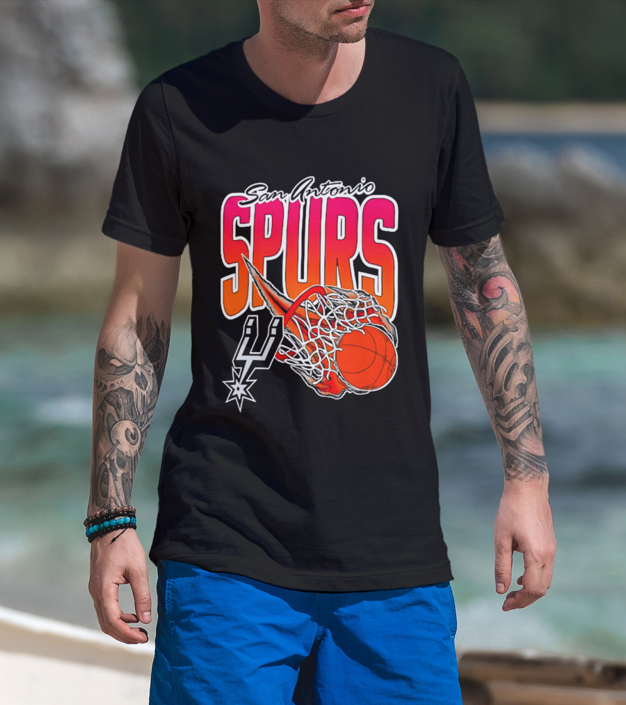 San Antonio Spurs Basketball 2026 Fireball Net T-Shirt