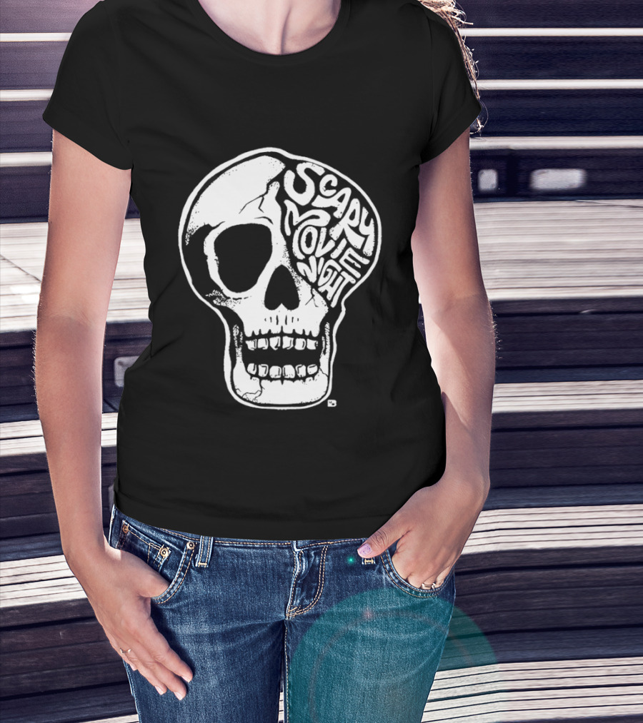 Skull Scary Movie Night Halloween Skull T-Shirt