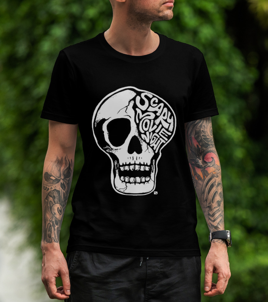 Skull Scary Movie Night Halloween Skull T-Shirt