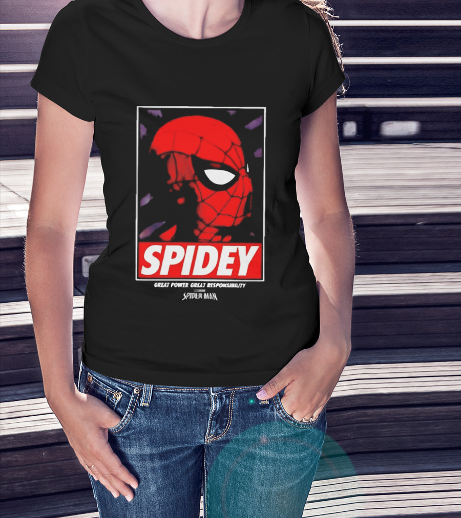 SPIDEY Great Power Great Responsibility Spider Man T-Shirt