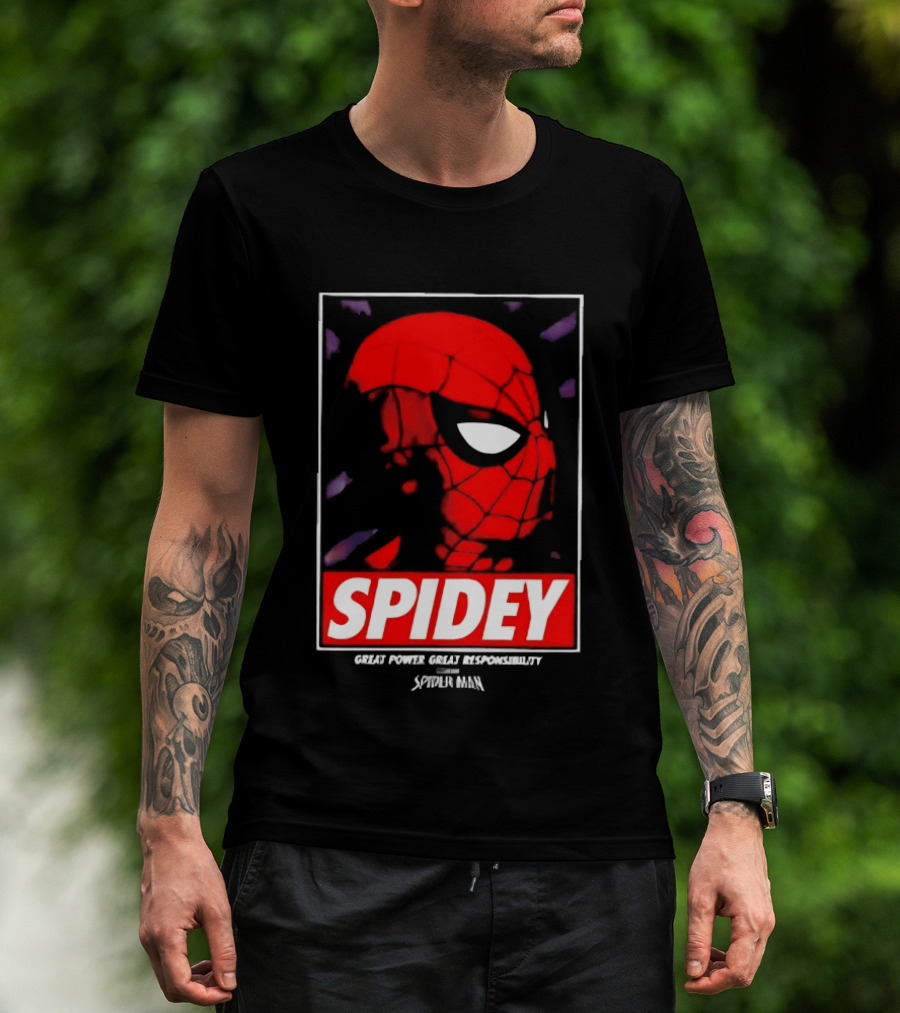 SPIDEY Great Power Great Responsibility Spider Man T-Shirt