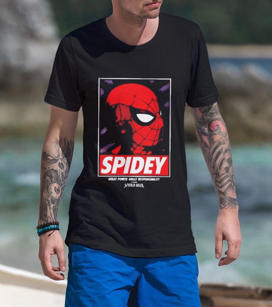 SPIDEY Great Power Great Responsibility Spider Man T-Shirt