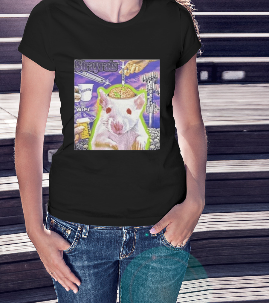 Stray Rats Lab Rat WiFi Fluoride Syringe Brain Injection T-Shirt