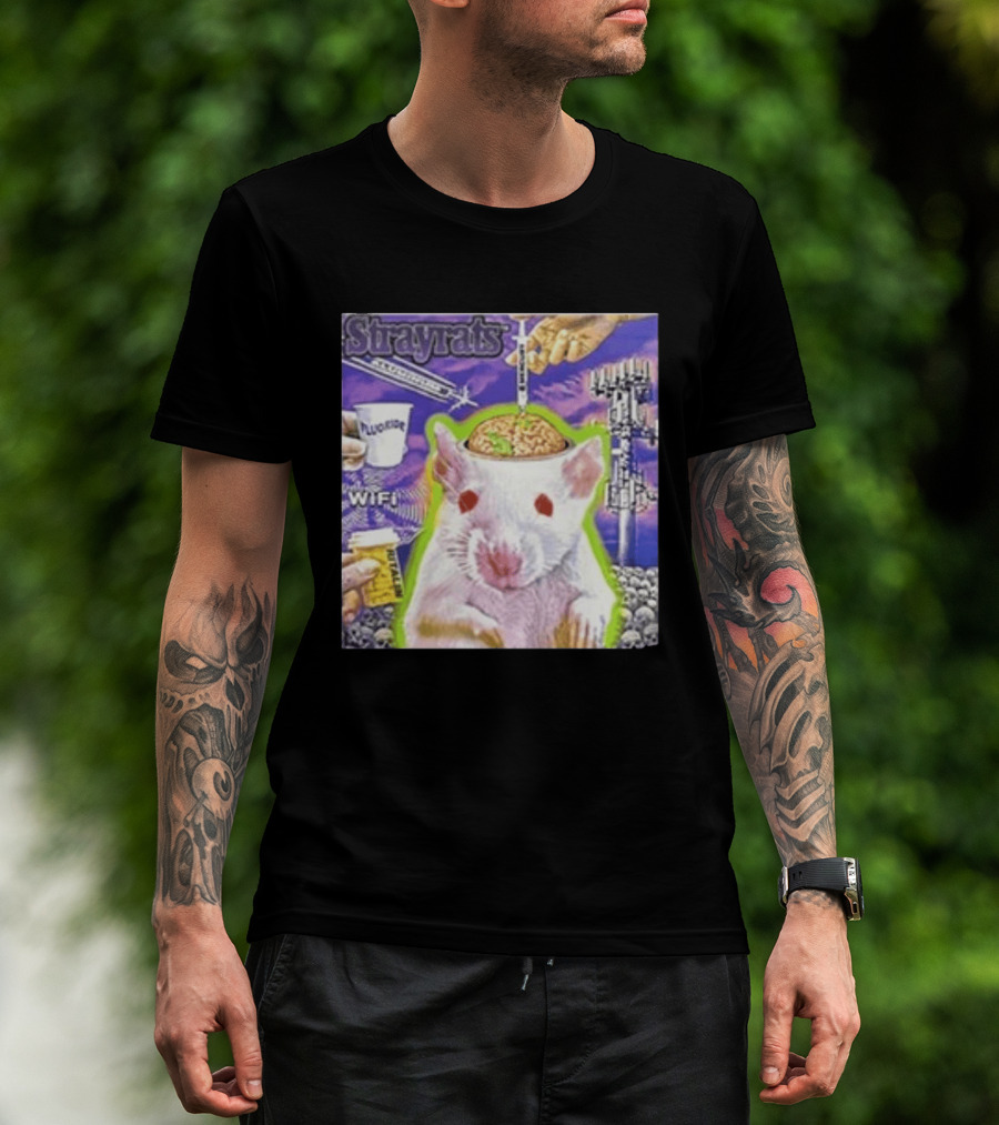 Stray Rats Lab Rat WiFi Fluoride Syringe Brain Injection T-Shirt
