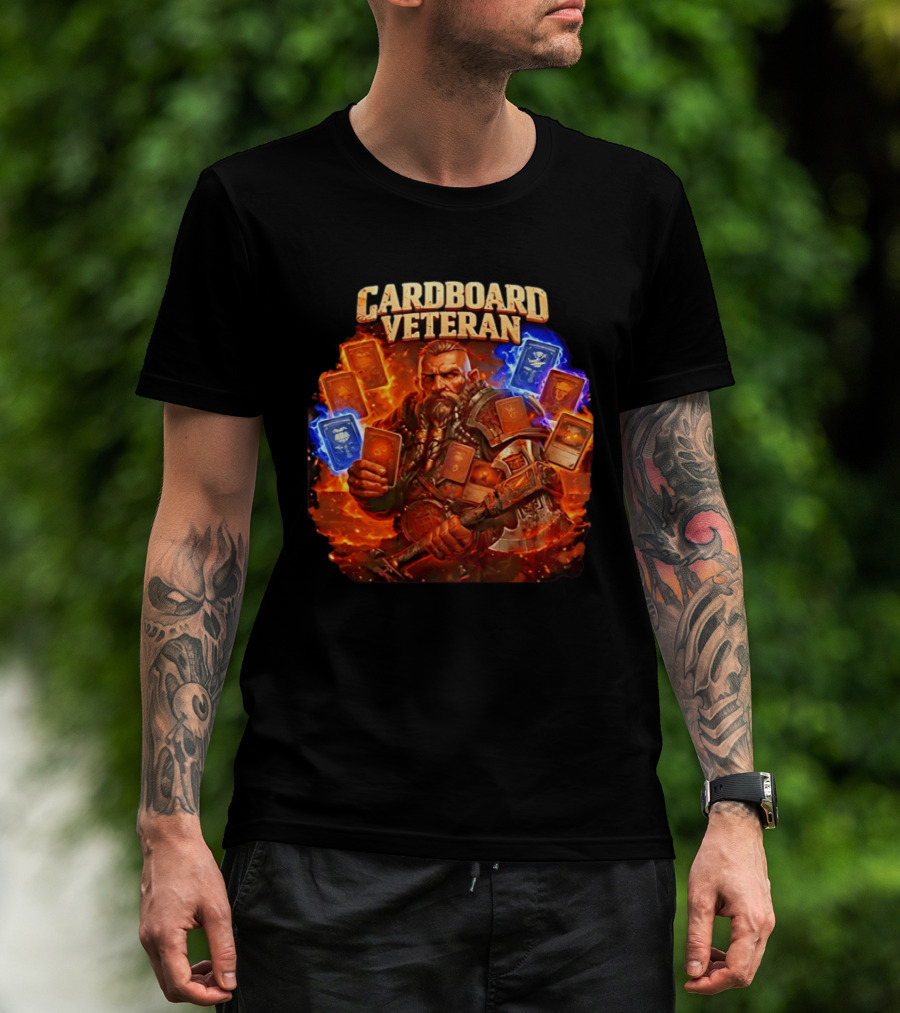 Cardboard Veteran Fantasy Gamer TCG Professional Epic Card Battle Warrior T-Shirt