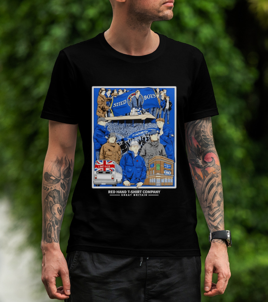 Chelsea Shed Boys Retro Football Culture Red Hand Company T-Shirt