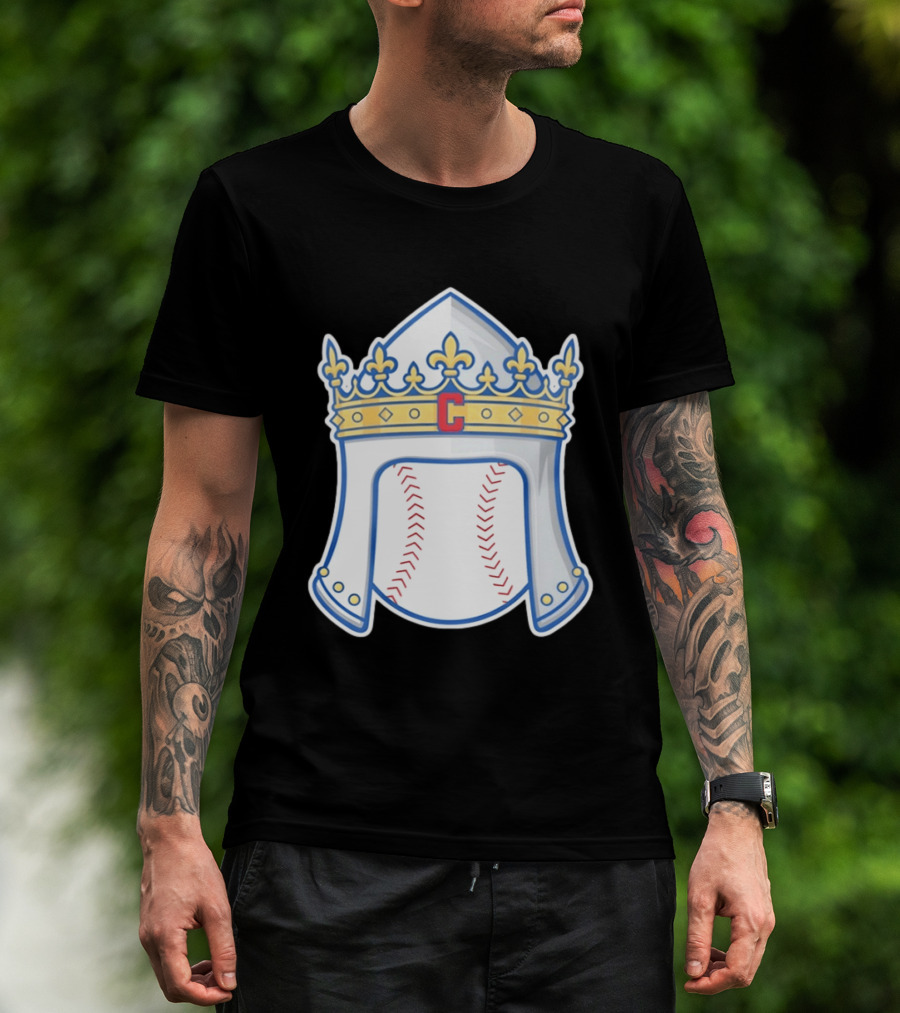 Chicago Cubs Sir Longball Baseball Helmet Crown T-Shirt