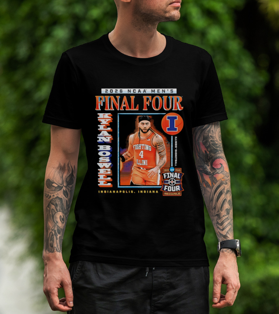 Kylan Boswell 2026 NCAA Men's Final Four Illinois Fighting Illini Basketball Indianapolis T-Shirt