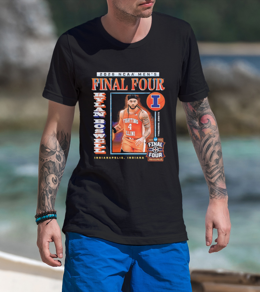 Kylan Boswell 2026 NCAA Men's Final Four Illinois Fighting Illini Basketball Indianapolis T-Shirt