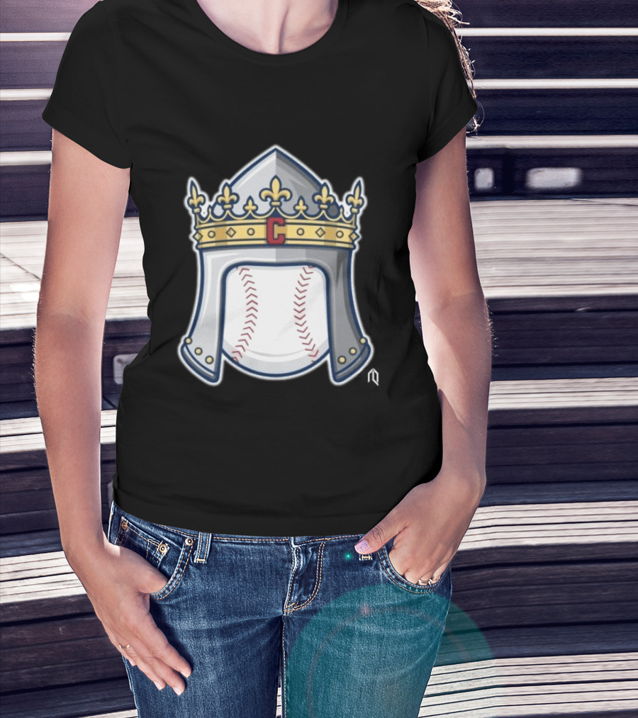 Cleveland Guardians Baseball Knight Helmet Crest T-Shirt