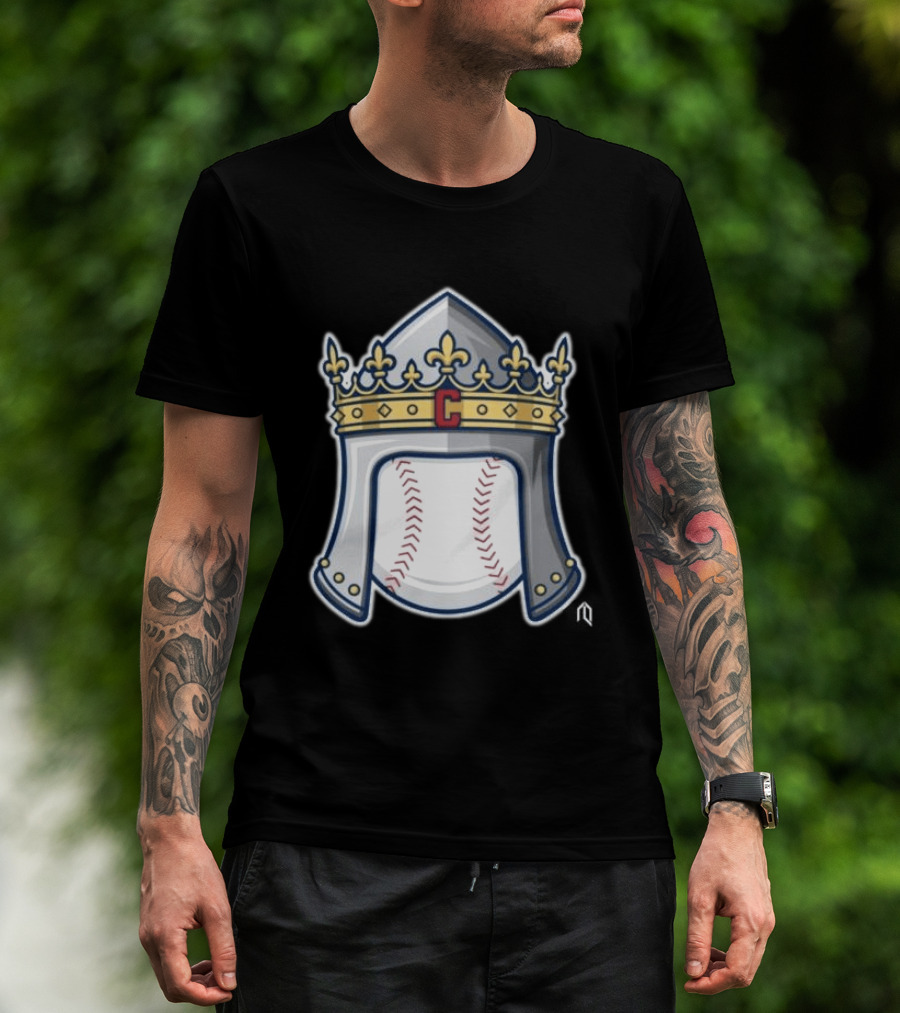 Cleveland Guardians Baseball Knight Helmet Crest T-Shirt