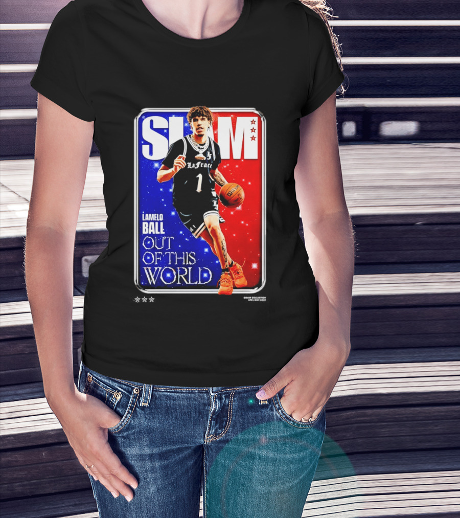 SLAM Cover LaMelo Ball 1 Charlotte Hornets Out Of This World T-Shirt