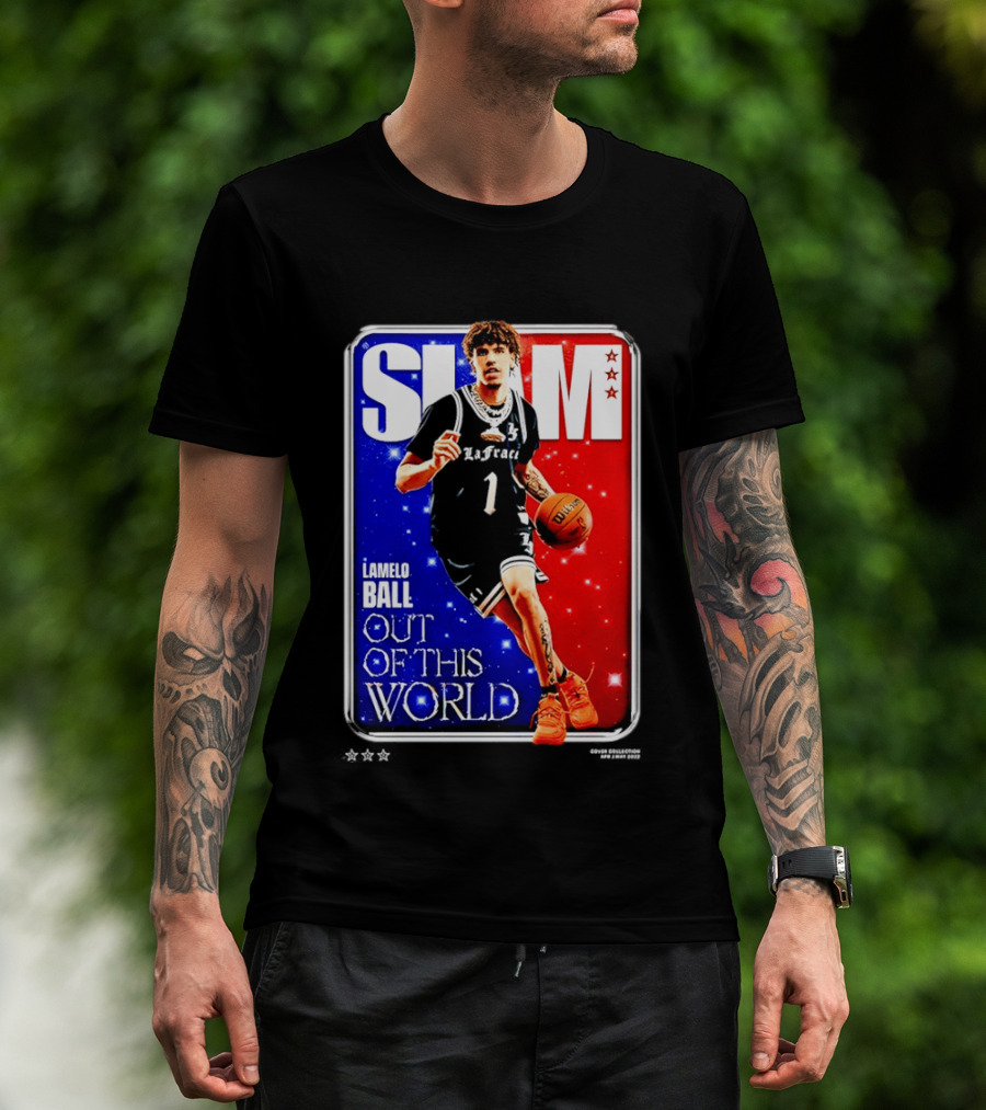 SLAM Cover LaMelo Ball 1 Charlotte Hornets Out Of This World T-Shirt