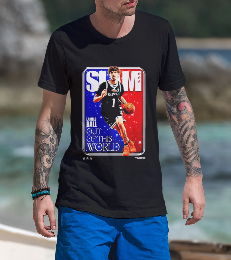 SLAM Cover LaMelo Ball 1 Charlotte Hornets Out Of This World T-Shirt