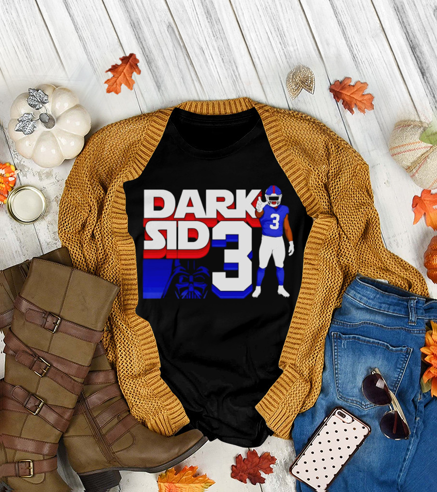 Darth Vader Star Wars Dark Side 3 New York Giants Football Player T-Shirt