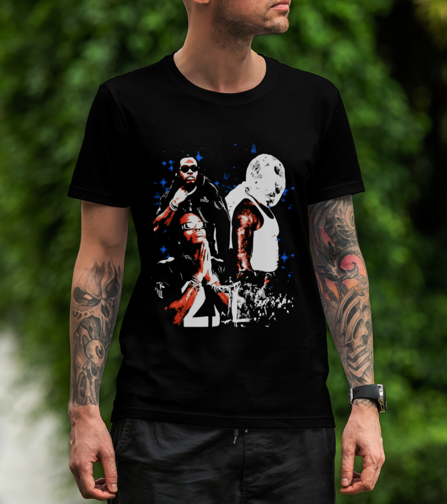 Gunna One Of Wun Globe Stars Red White Blue T-Shirt