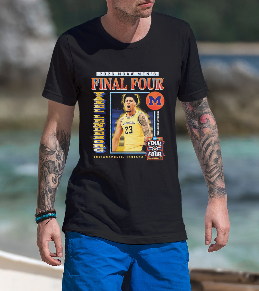 2026 NCAA Men's Final Four Yaxel Lendeborg Michigan Basketball Indianapolis Indiana T-Shirt