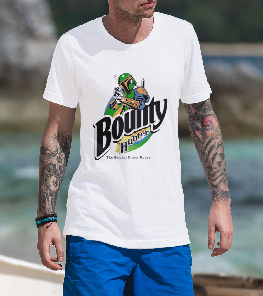 Bounty Hunter The Quicker Picker Upper Mandalorian T-Shirt