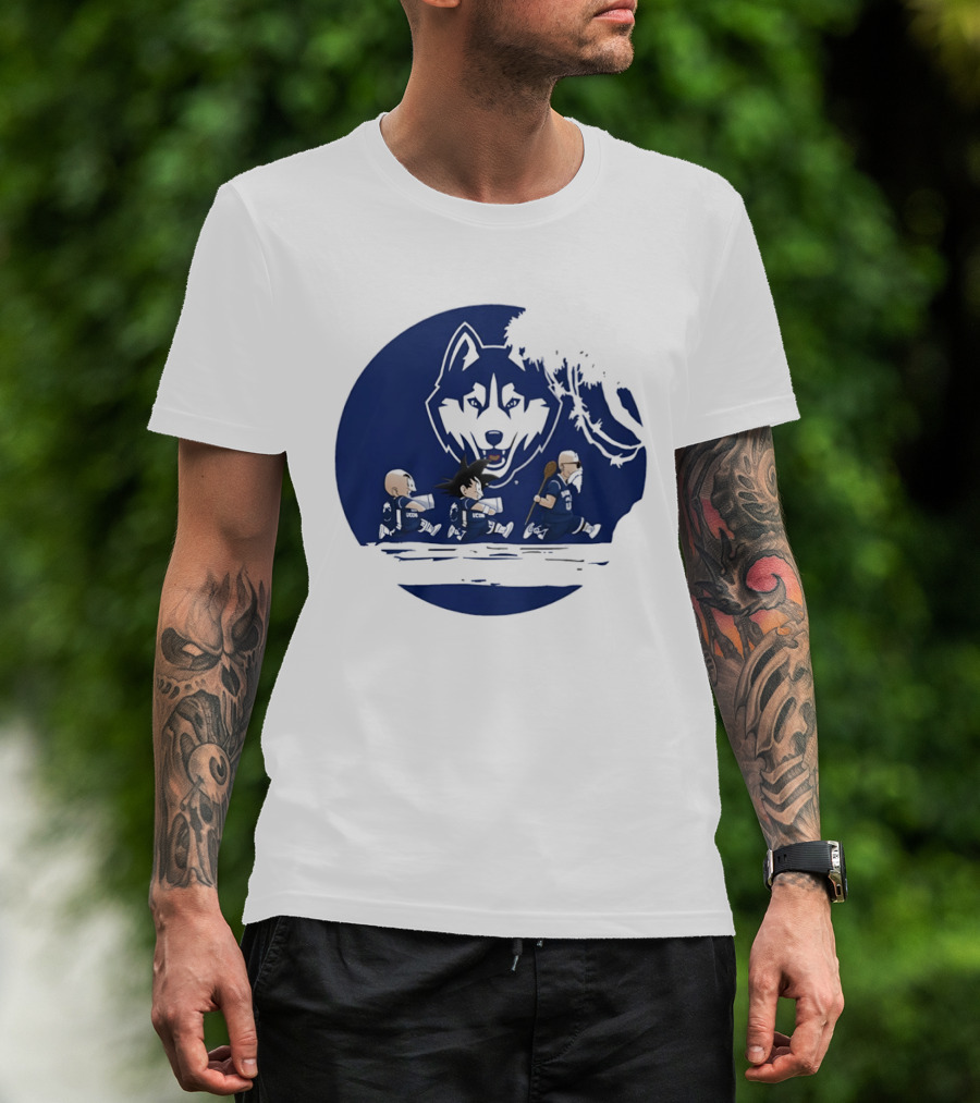 Uconn Huskies Meets Dragon Ball Characters Fusion T-Shirt